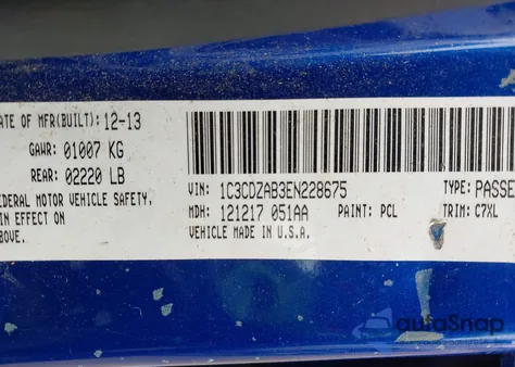 2014 Dodge Avenger Se from USA, damaged, VIN 1C3CDZAB3EN228675